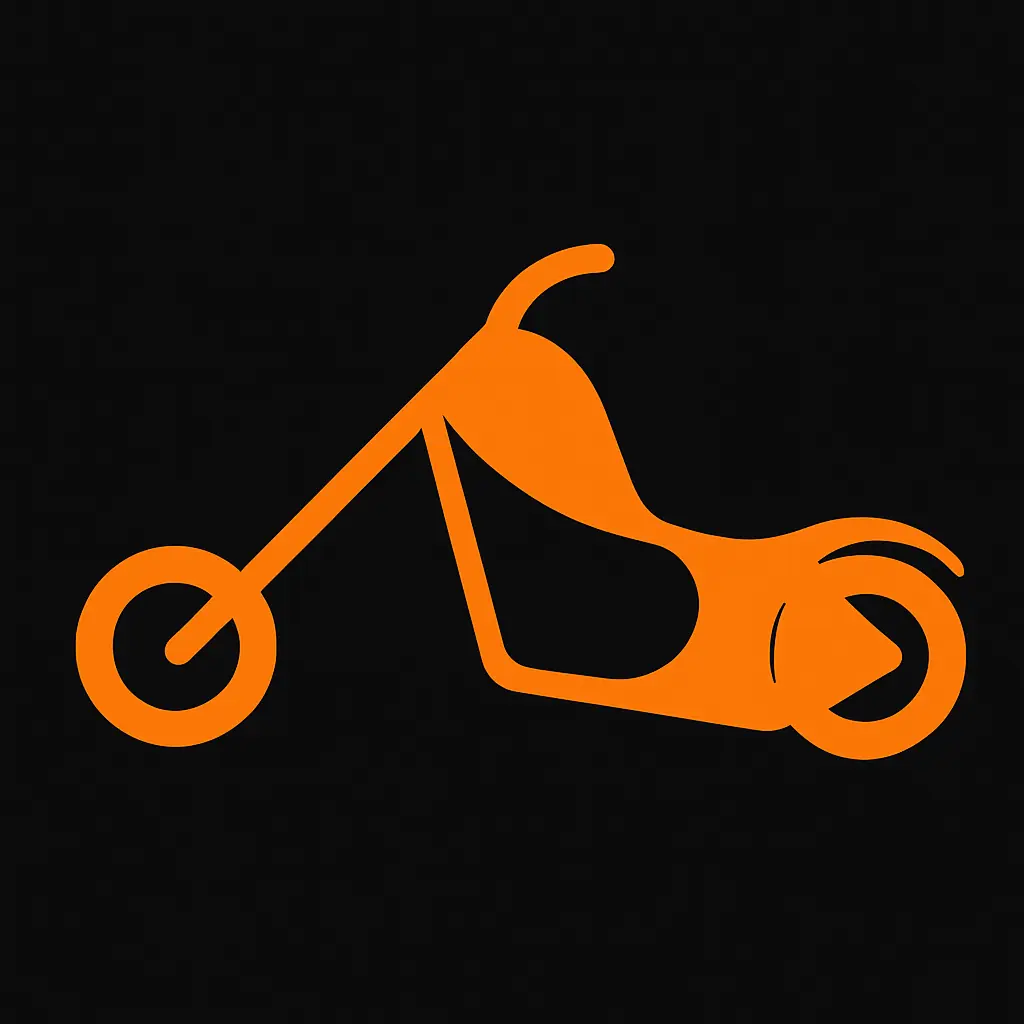 Black and Orange Motorcycle Icon